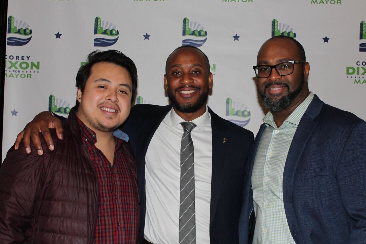 TC Bell with Corey Dixon and a supporter at a campaign event