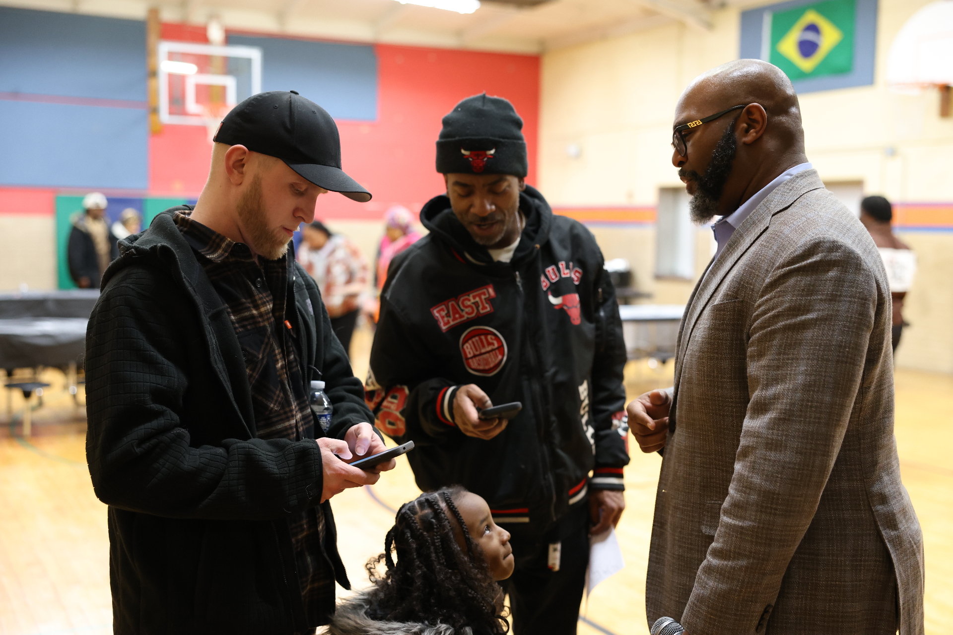 TC Bell connecting with attendees after a community event