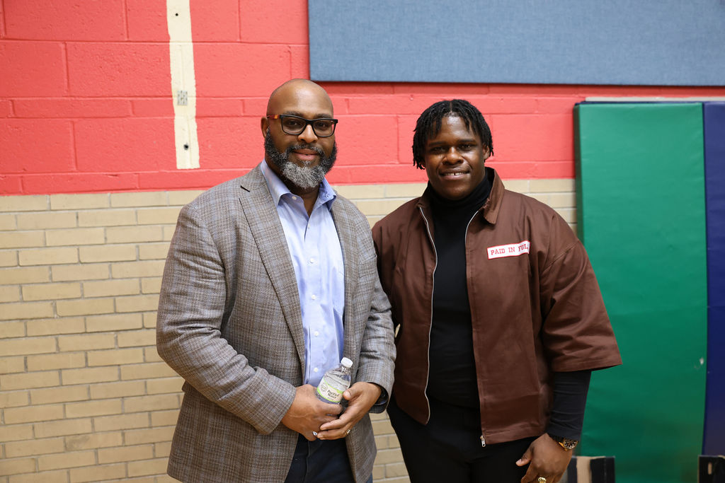TC Bell with a young leader after a workshop