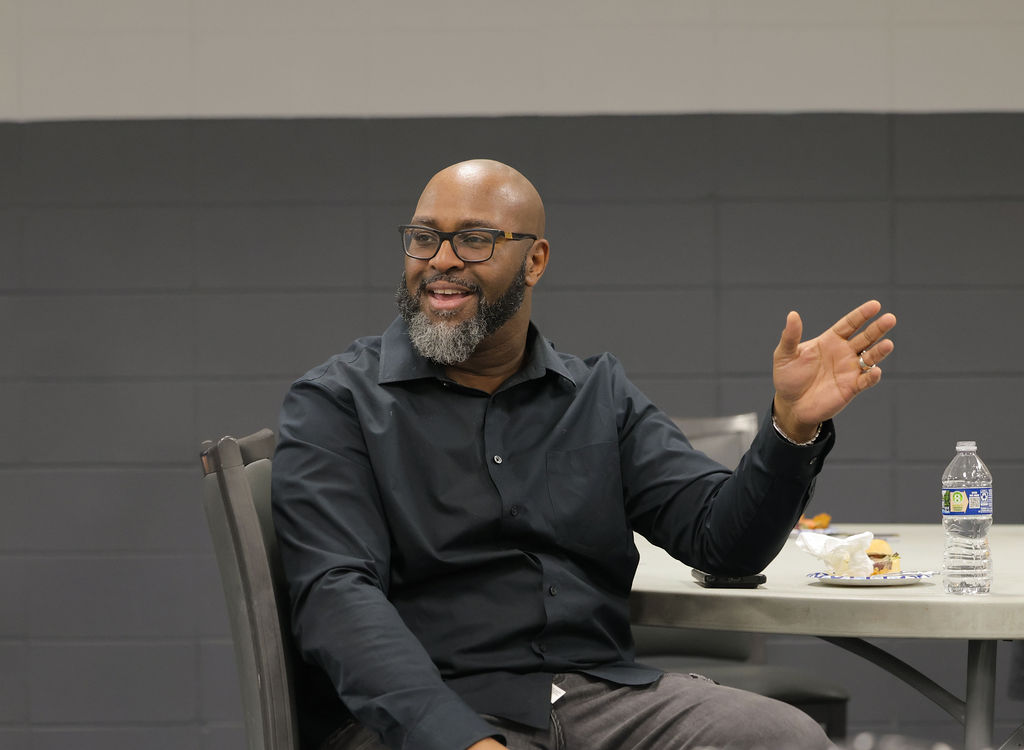 TC Bell in a relaxed Q&A moment